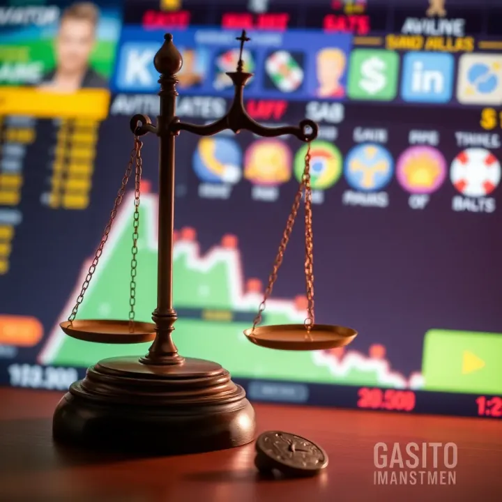Conceptual graphic showing legal scales balancing alongside a digital Aviator game interface representing ethical considerations