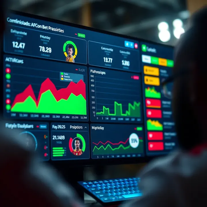 A digital dashboard displaying detailed statistics and player performance data for football betting