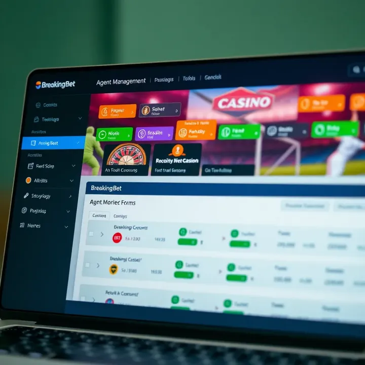 Dashboard showcasing management tools for BreakingBet agent accounts