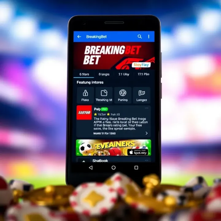 User interface displaying the features of BreakingBet APK old version on an Android device