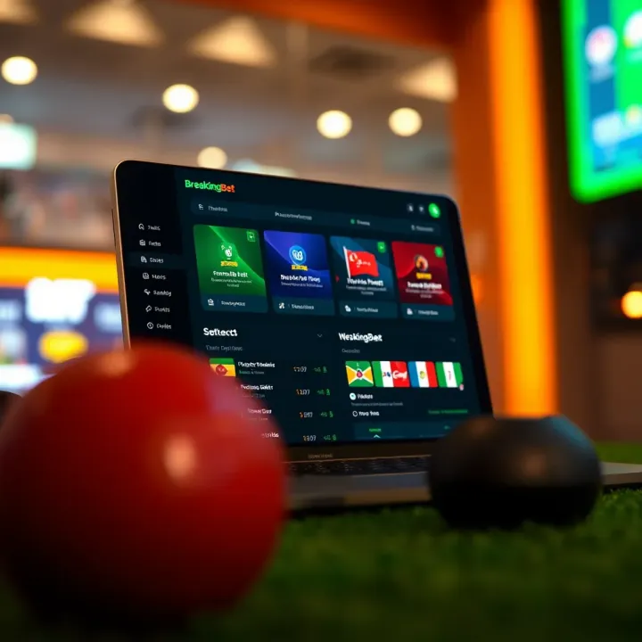 BreakingBet App Dashboard and Navigation Dashboard view of BreakingBet app showcasing betting options and navigation menu for Nigerian users