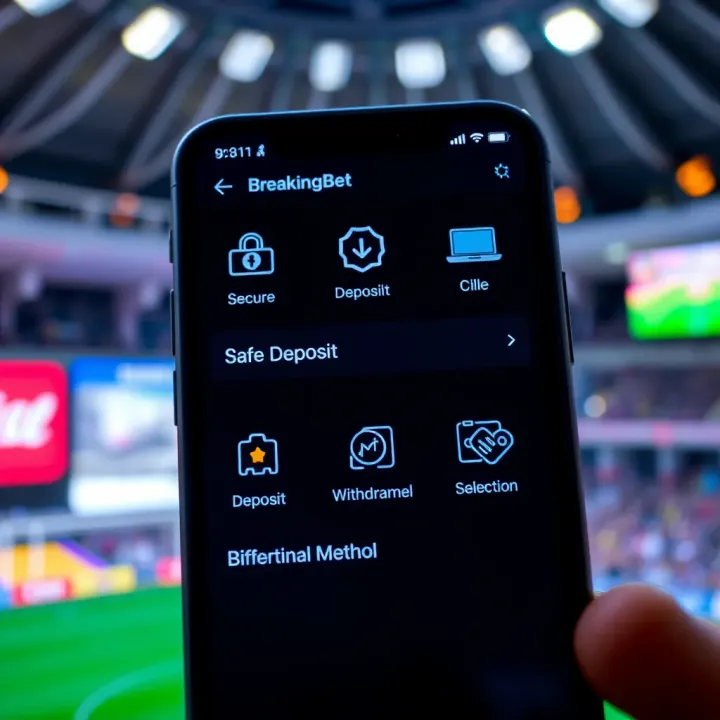 Secure transaction icons representing safe deposit and withdrawal methods on BreakingBet app