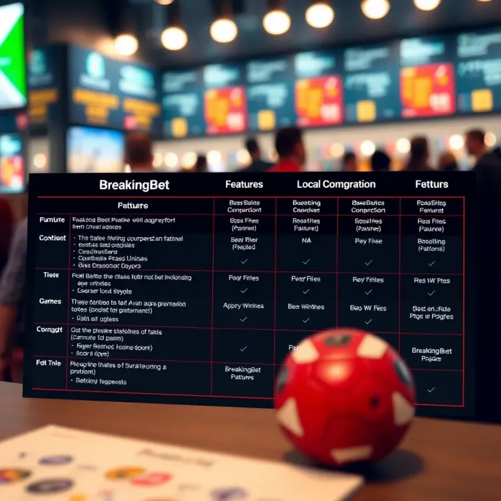 Comparison chart highlighting features of BreakingBet Botswana and other local betting platforms