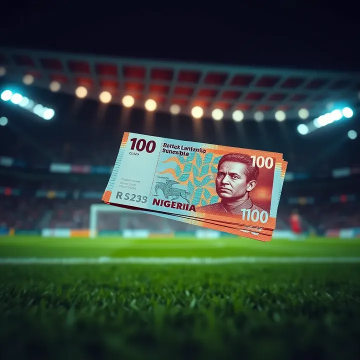 Visual representation of football betting odds with a focus on Nigerian currency