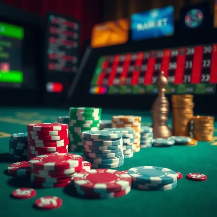 Effective Bankroll Management and Betting Techniques Illustration of bankroll management and betting strategy with chips and currency symbols