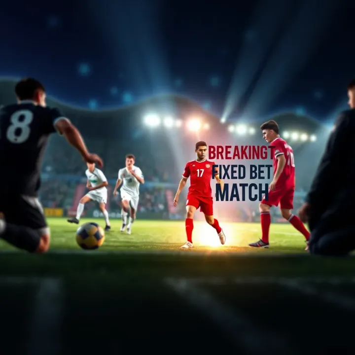 Conceptual illustration depicting fixed sports betting with a spotlight on match manipulation risks