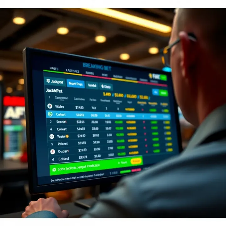 Interface showing jackpot prediction details and odds on BreakingBet platform