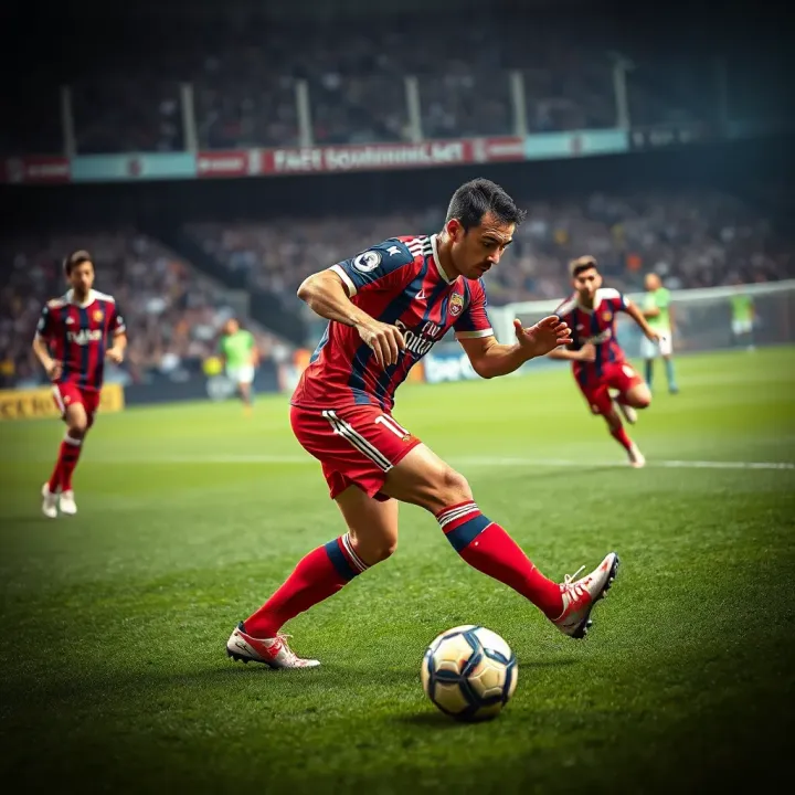 A dynamic football match in La Liga showcasing intense competition on the field
