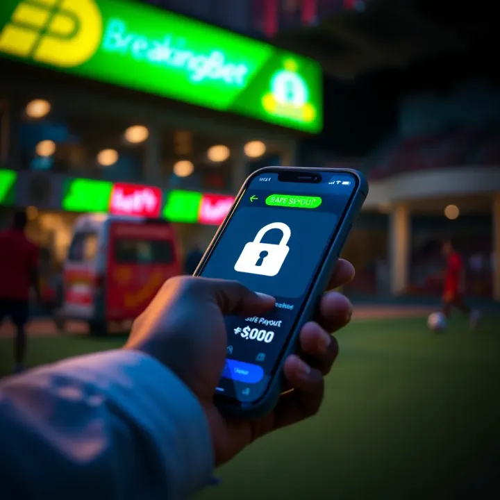 Secure transaction on mobile device highlighting safe payout features of BreakingBet Naija