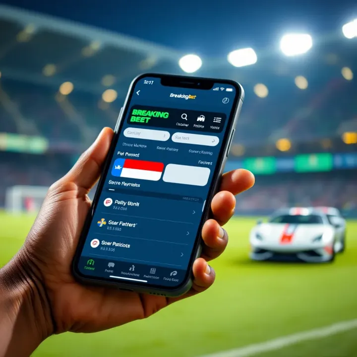 Mobile phone displaying diverse betting markets and secure payment options