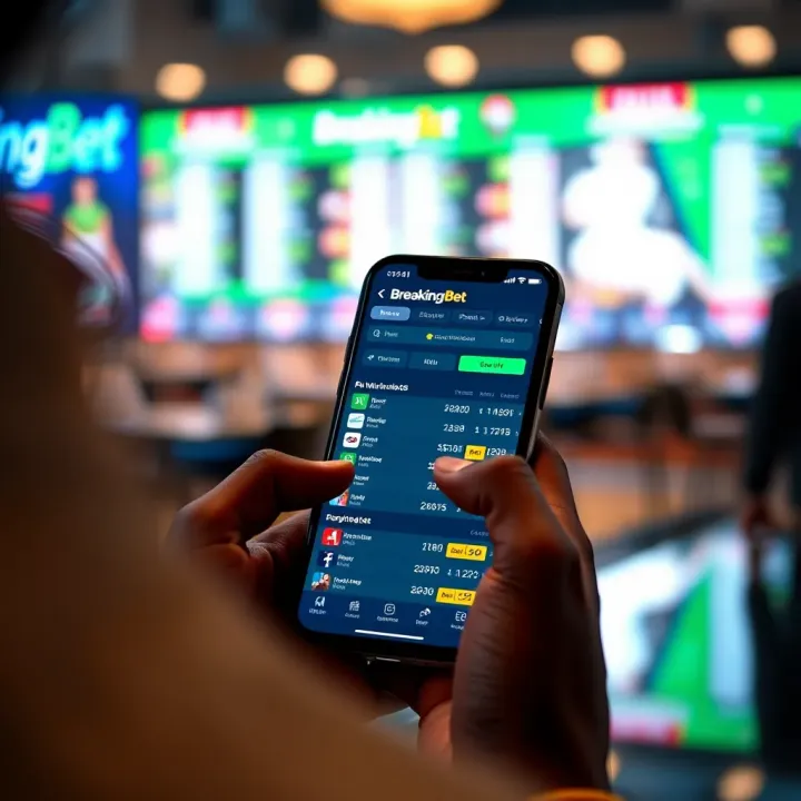 User navigating the BreakingBet app interface on a mobile device