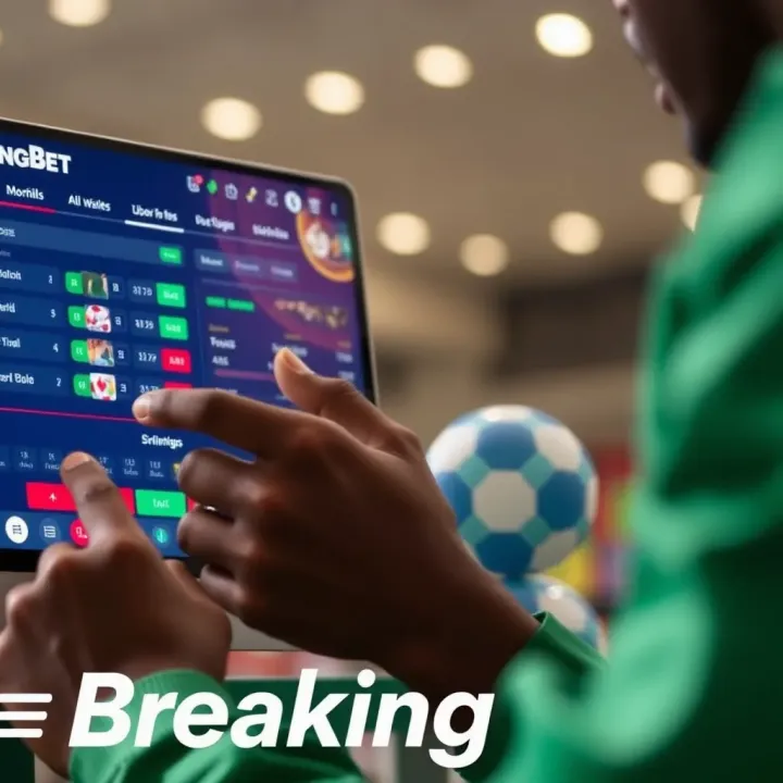 User navigating betting options on BreakingBet Nigeria app dashboard