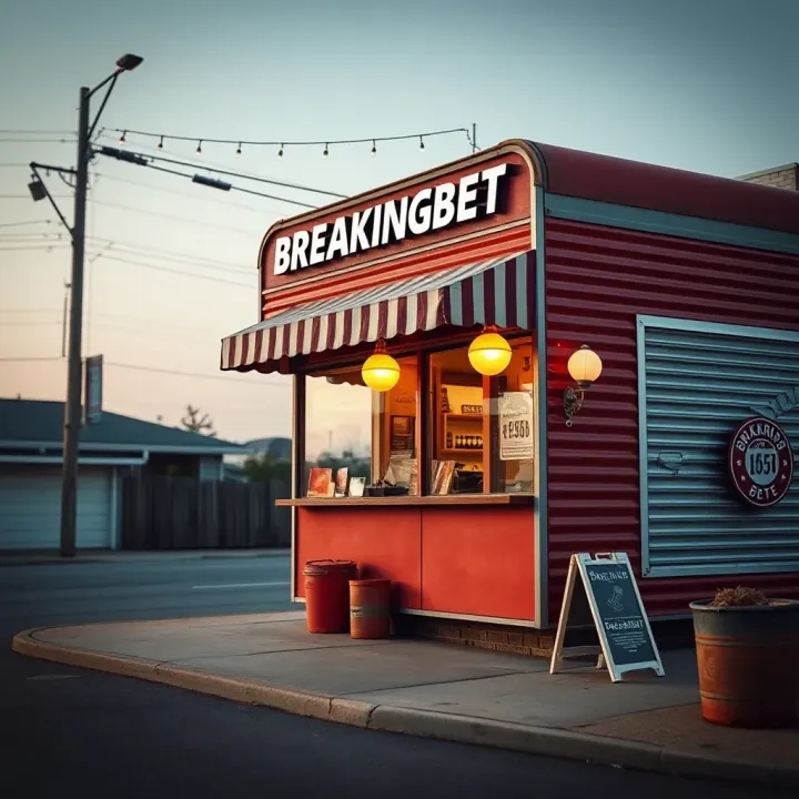 Exterior view of a vintage mobile shop representing Breakingbet's original business