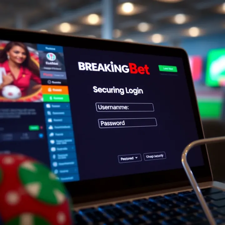 Secure login interface of BreakingBet showcasing username and password fields