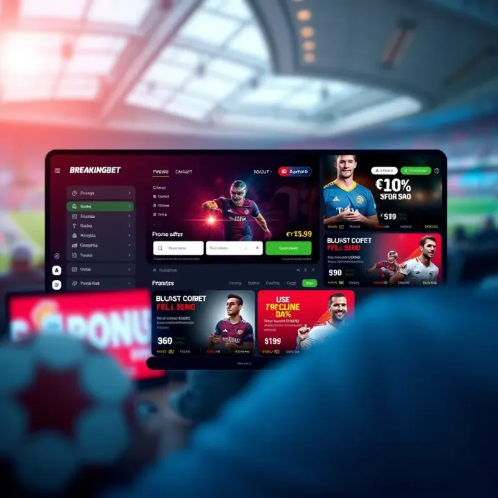 BreakingBet Promo Code Entry and Bonus Offers on Betting Platform Illustration of online betting platform interface displaying promo code entry section and bonus offers