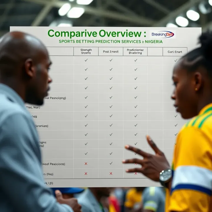 Comparison chart highlighting strengths of various sports betting prediction services used by Nigerian bettors