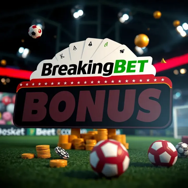 Graphic showing sports betting symbols and a bonus promotion banner