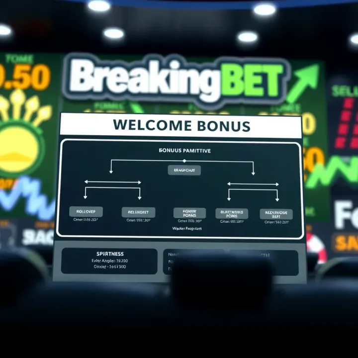 Diagram illustrating the BreakingBet welcome bonus structure and wagering conditions