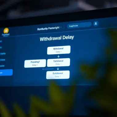 Withdrawal Delay Flowchart for Online Transactions Diagram depicting flowchart of online withdrawal steps with highlighted delay points