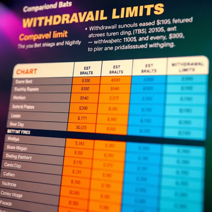 Comparison chart of withdrawal limits across popular online betting platforms