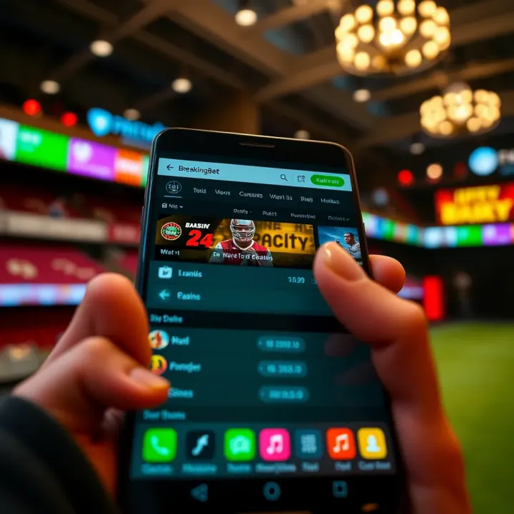 BreakingBet's Original Mobile Web Platform Interface Mobile interface showcasing BreakingBet's earlier web platform with basic navigation and betting options