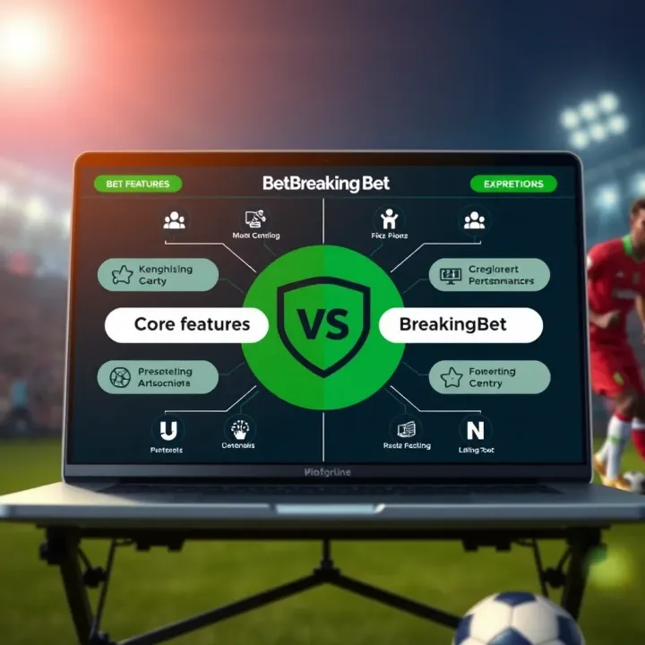 Graphic illustrating key features and user experience elements of Betshop and BreakingBet for Nigerian sports bettors