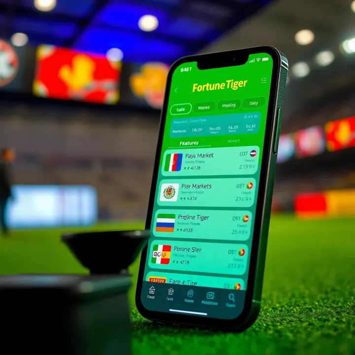 Fortune Tiger betting app displaying various betting markets with a focus on local payment methods