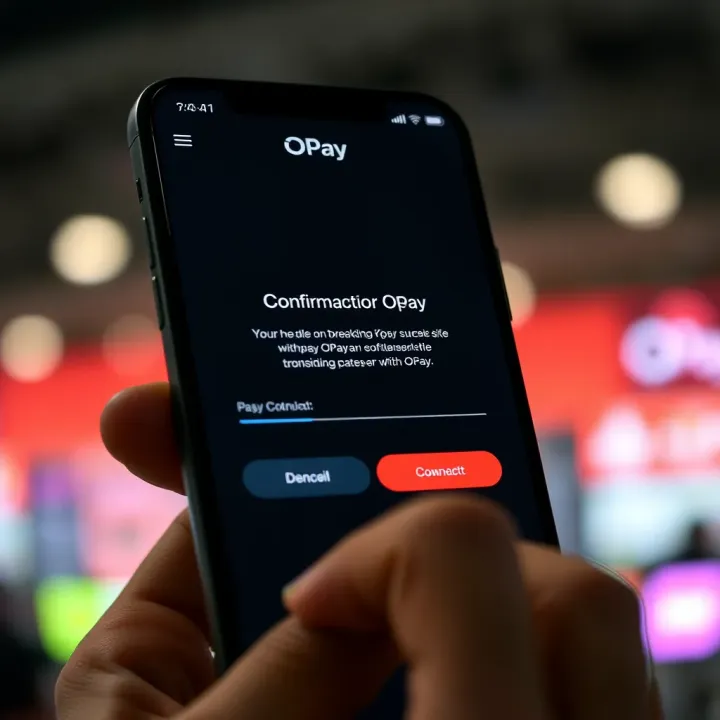 Secure mobile transaction screen depicting successful payment confirmation using OPay