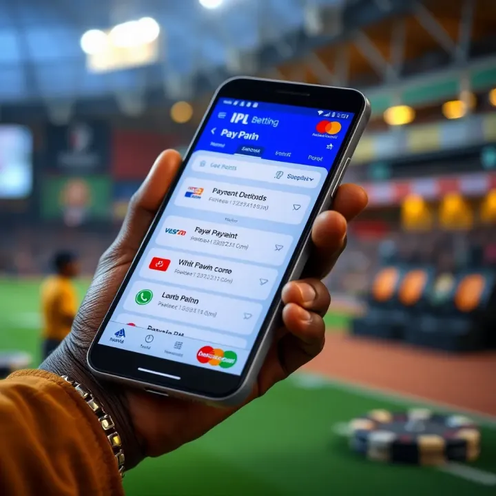 Digital payment options on a smartphone screen representing convenient deposit methods for IPL betting