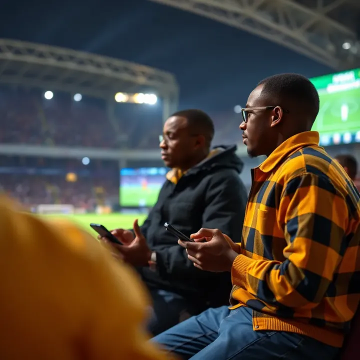 Real-Time Football Streaming for Nigerian Fans Nigerian football fans watching live match streaming on mobile devices