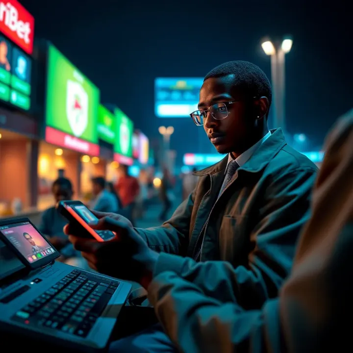 User browsing betting options securely on BreakingBet's mobile site amid Nigerian data environment