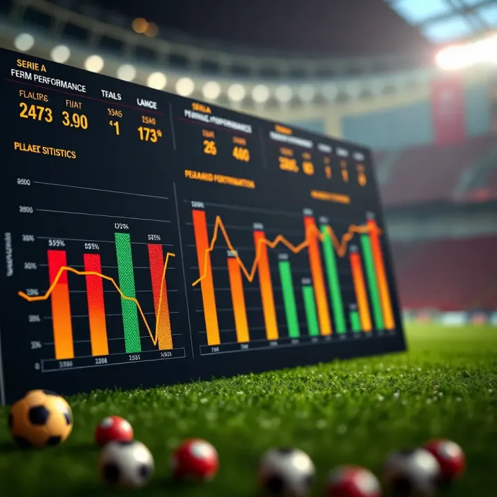 Statistical charts displaying team performance trends and key player contributions in Serie A
