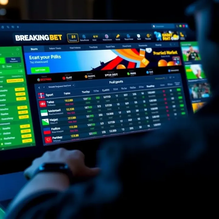 Dashboard view of BreakingBet displaying various sports markets and betting slips on Nigerian interface