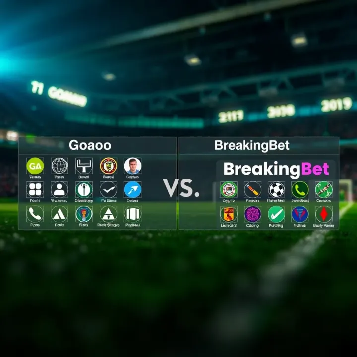 Overview of Goaloo and BreakingBet sports betting platforms with icons representing key features