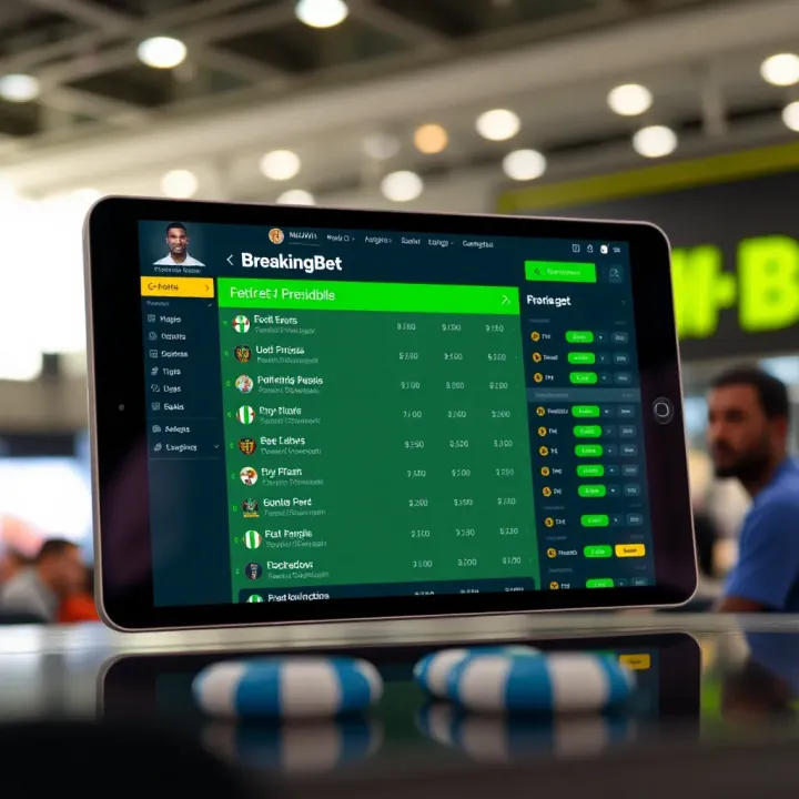 Illustration showing a digital interface of a sports betting platform with various betting options available for users in Nigeria